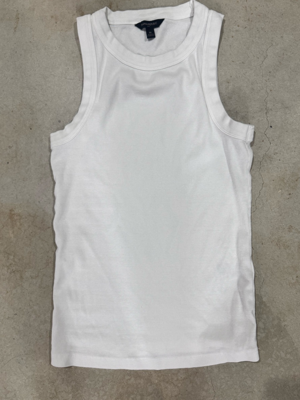 Banana Republic White Womens Medium Ribbed Tank Top